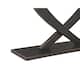 Rase 57 Inch Console Table, Cross Leg Design, Pedestal Base, Black Wood
