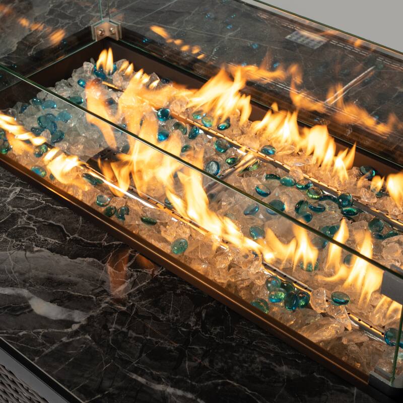 Outdoor Propane Gas Fire Pit Table with Ceramic Tabletop