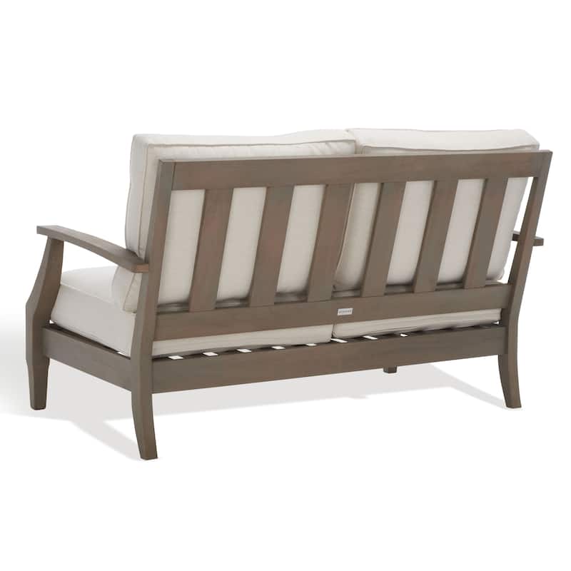 SAFAVIEH Couture Martinique Wood Patio Loveseat - 56"W x 35"D x 32"H