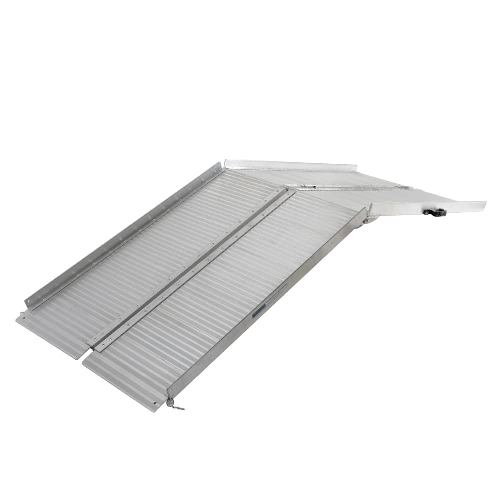 7FT Four-section Aluminum Wheelchair Ramps Silver - N/A