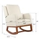 preview thumbnail 28 of 28, Nursery Rocking Chair High Back Armchair with Side Pocket Rubber Wood Legs and Pillow Flannel Chair for Living Room/Bedroom