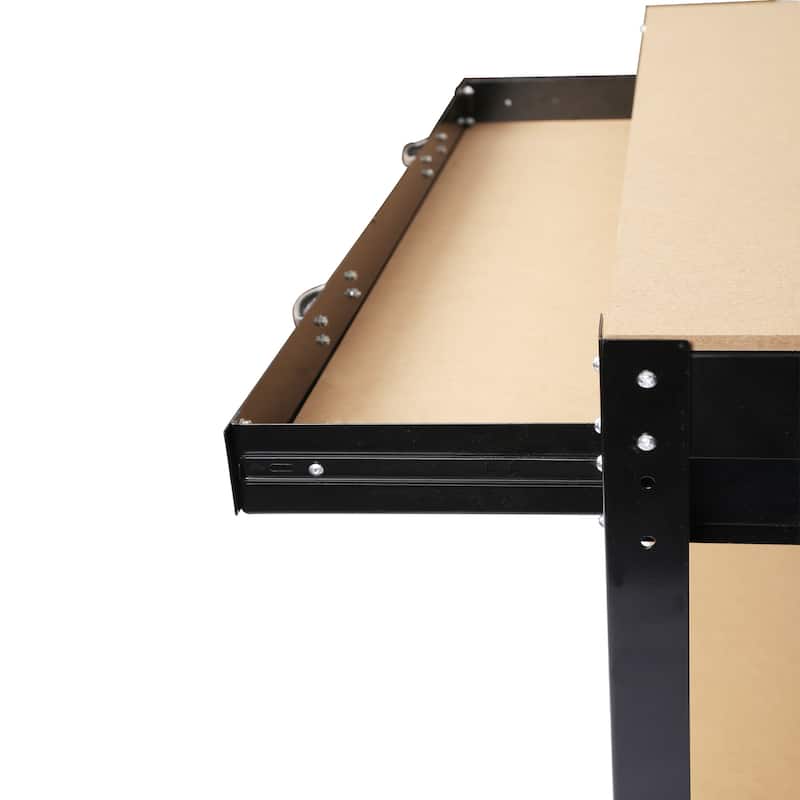 63" H Steel Workbench Tool Storage Work Bench Workshop Tools Table W/Drawer and Peg Board