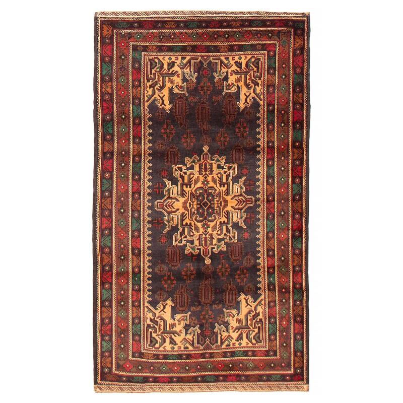 Teimani Navy Rug 3'10" x 6'8" - 3'10 x 6'8 - Dark Navy - 3'10 x 6'8