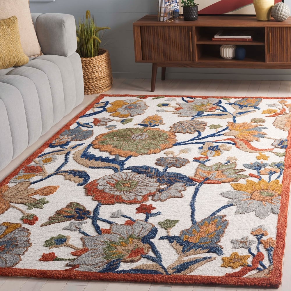 SAFAVIEH Handmade Jardin Rusa Country Floral Wool Rug