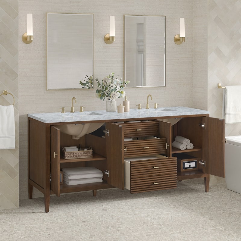 James Martin Vanities 485-V72-3CAR Myrrin 72" Double Basin Wood Vanity