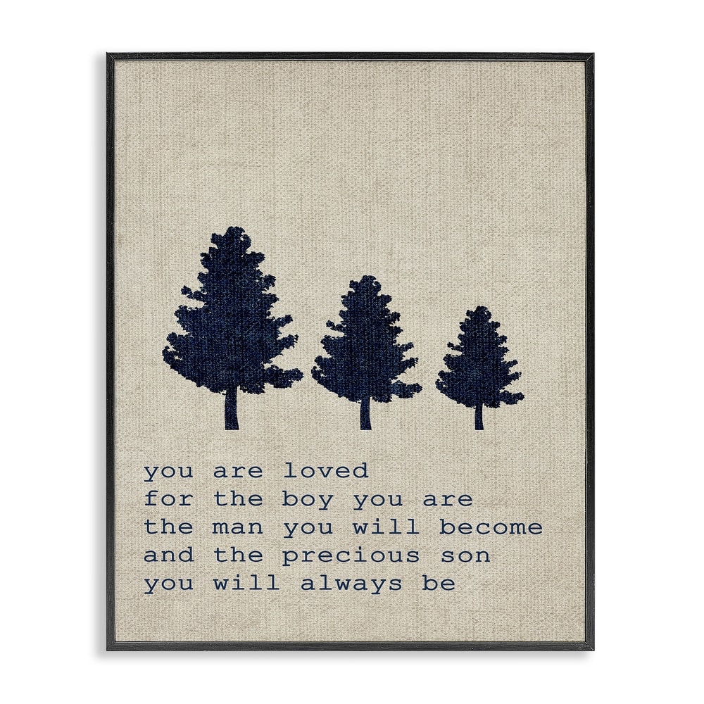 Stupell 'You are Loved Son Trees' Framed Giclee Texturized Art