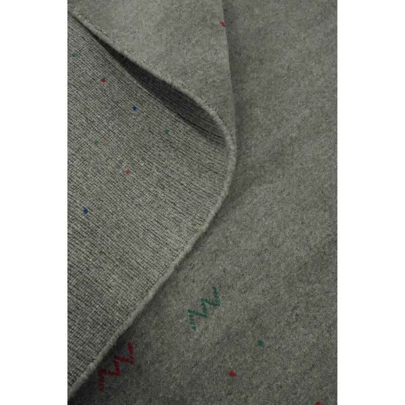 Hand Knotted Oriental 100% Wool Carpet Tribal Tribal Greys & Charcoal Gabbeh Area Rug - 12' 1'' X 9' 1''