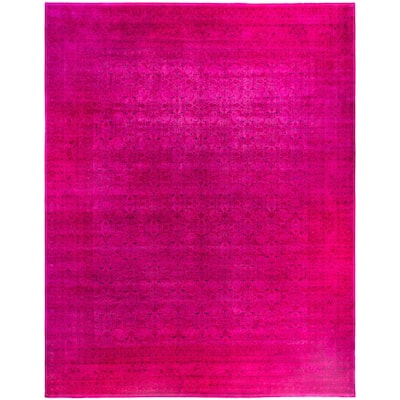 Overdyed One-of-a-Kind Hand-Knotted Area Rug - Pink - 12' 1" x 15' 3"