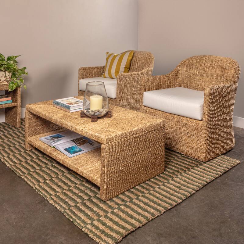 Seagrove Water Hyacinth & Acacia Wood Coffee Table