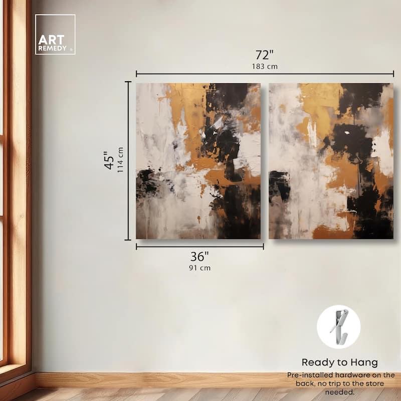 Beige Desert Set Canvas Set of 2 by Art Remedy, Gallery Wrapped