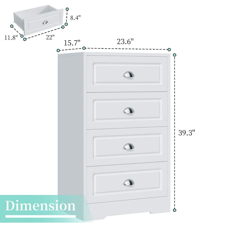4-Drawer Dresser - Storage Cabinet for Hallway, Living Room & Bedroom
