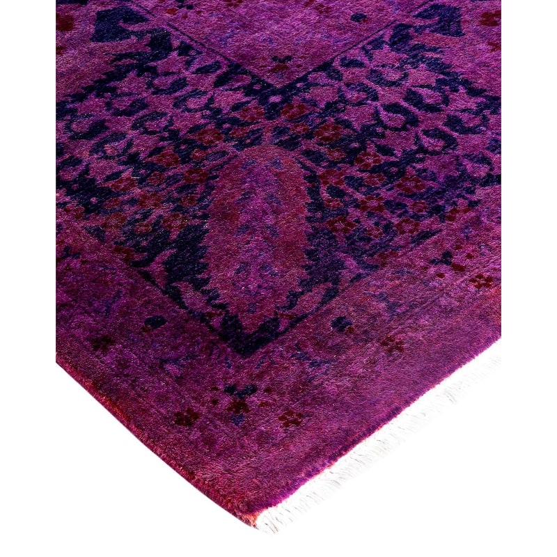 Fine Vibrance One-of-a-Kind Hand-Knotted Area Rug - Purple, 8' 3" x 10' 5" - 8' 3" x 10' 5"