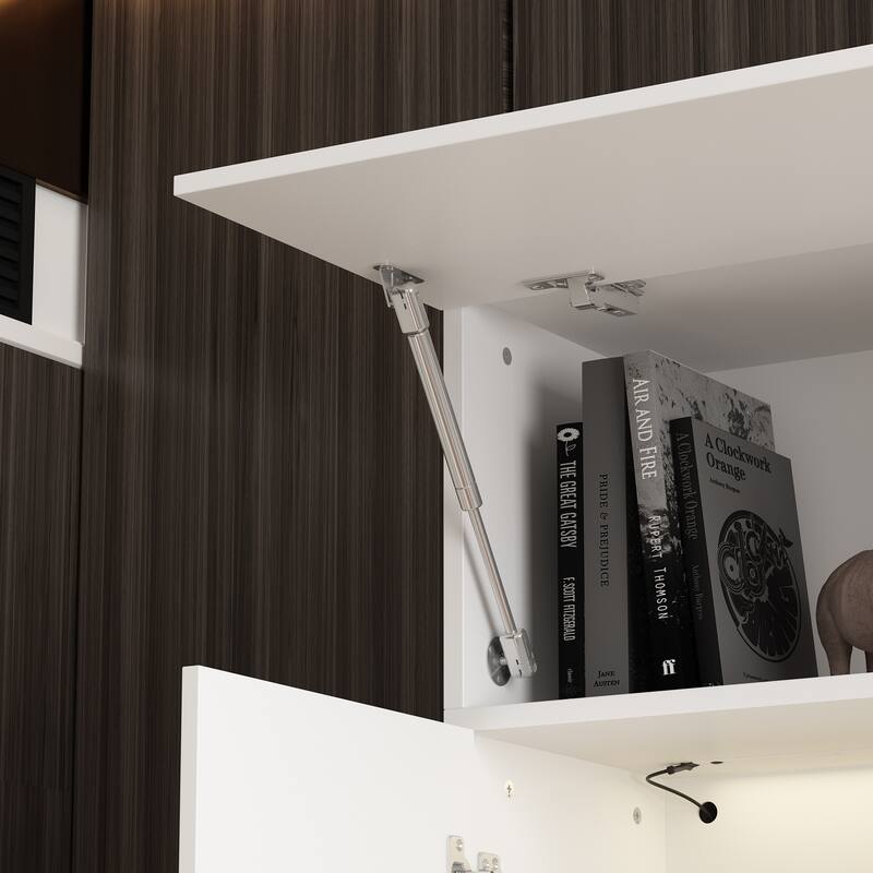 Wall Unit TV Stand with Bookshelves for TVs up to 70", Modern Console