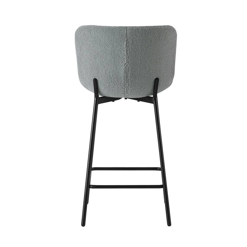 Porthos Home Miro Fabric Counter Height Bar Stools with Steel Legs, Set of 2
