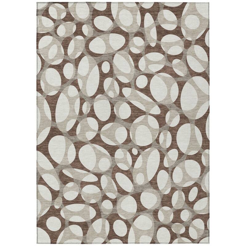 Machine Washable Indoor/ Outdoor Contemporary Saline Chantille Rug