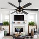 preview thumbnail 13 of 38, Cusp Barn 52/60/72 Inch Farmhouse Caged Ceiling Fan with Lights and Remote, Industiral 6 Speeds Chandelier Ceiling Fan