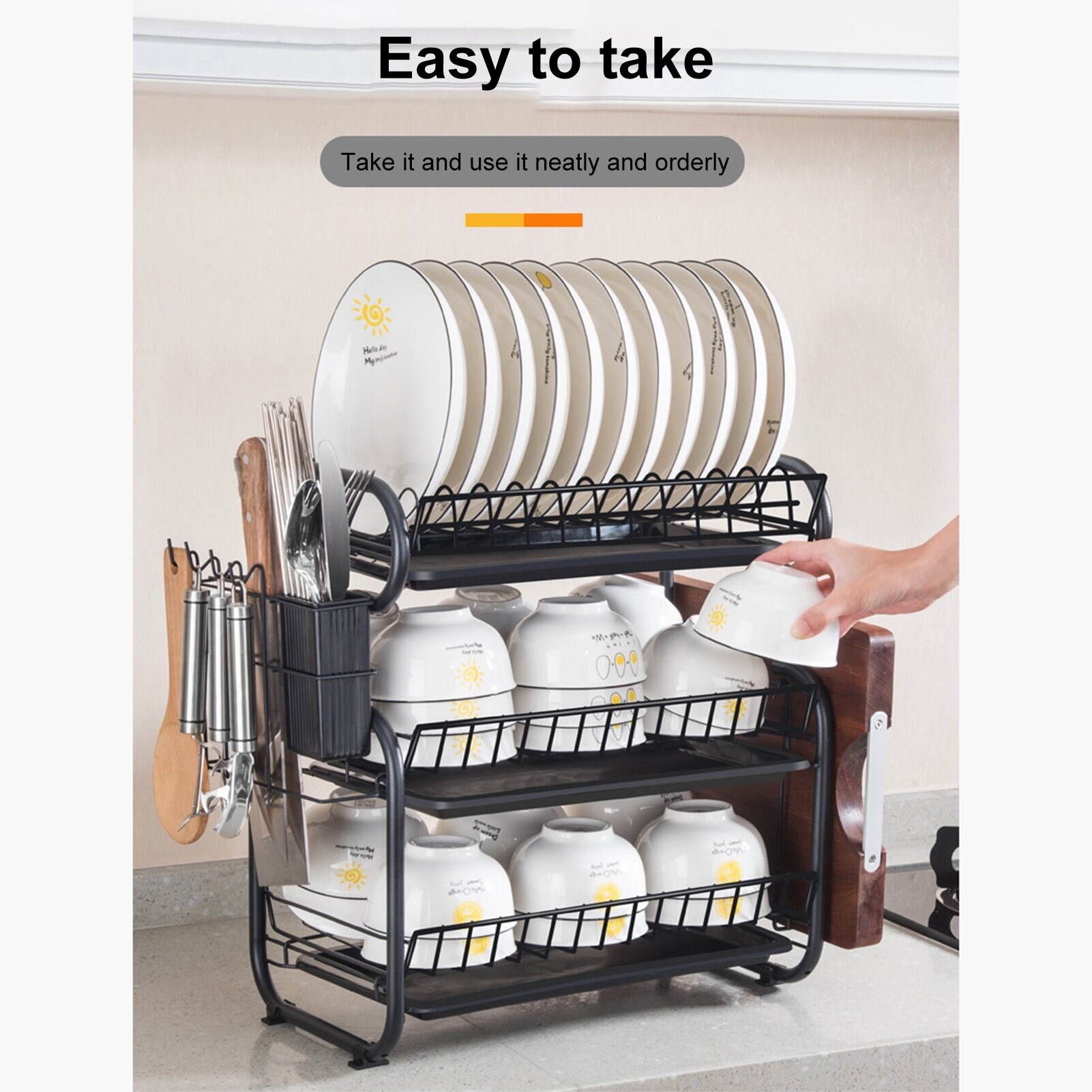 2 Tier Large Dish Rack and Drain Board Set for Kitchen Counter - On Sale -  Bed Bath & Beyond - 37482092