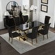 preview thumbnail 77 of 193, 65 inch Faux Marble Dining Table Set with Boucle Dining Chairs