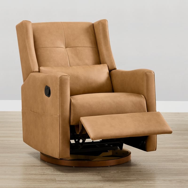 Spruce & Spring Lincoln Manual Swivel Glider Recliner with Lumbar Pillow