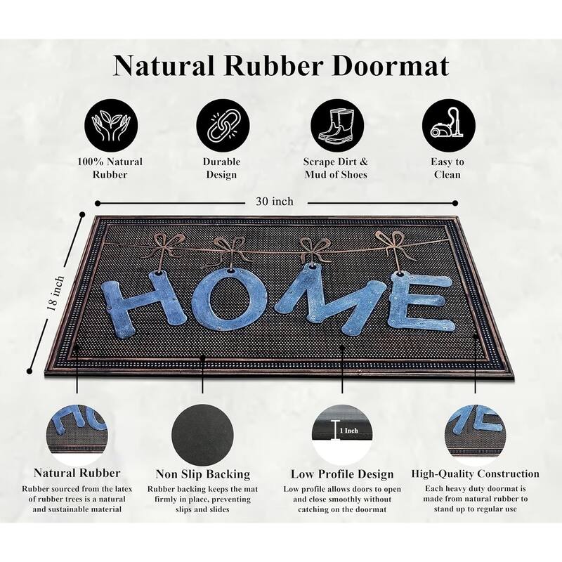 A1HC Welcome Rubber Pin Mat Beautifully Hand Finished Doormat