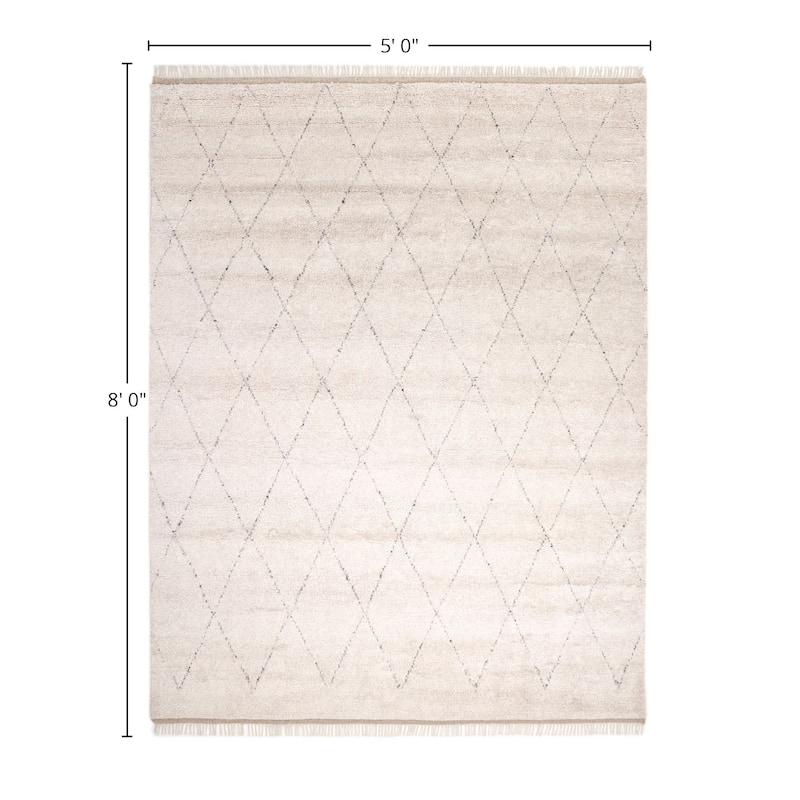 Overton Handmade Shaggy Boho Moroccan Area Rug