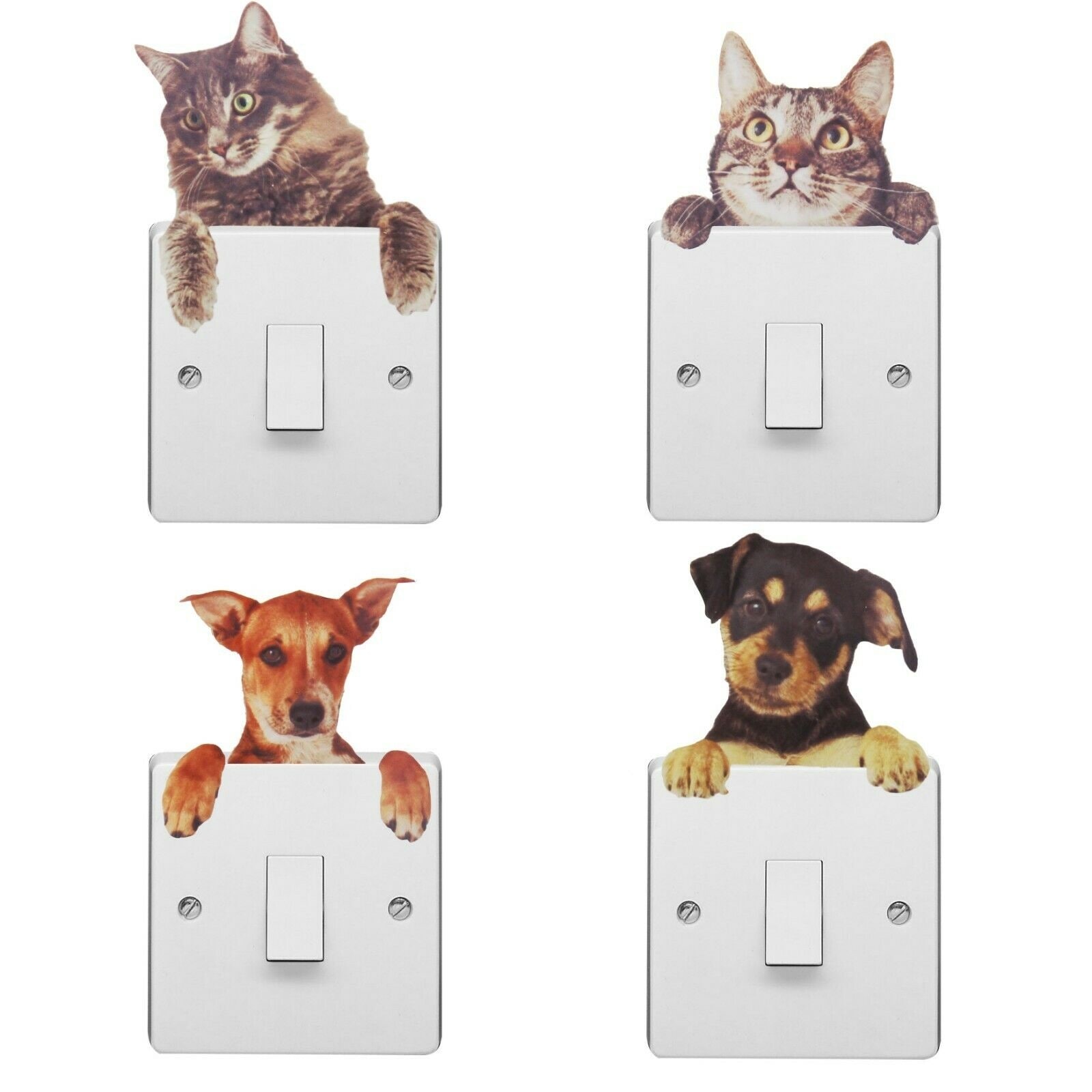 Shop Walplus Light Switch Pet Sticker Dog Cat Wall Sticker Decal Home Decor Overstock 31769527
