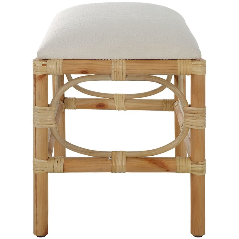 Uttermost 236-LAGUNA-BENCH-SMALL Laguna 24" Wide Framed Striped Bench