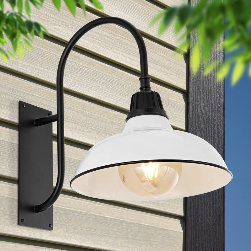 Wallace 12.25" Indoor/Outdoor LED Gooseneck Arm Sconce, By JONATHAN Y