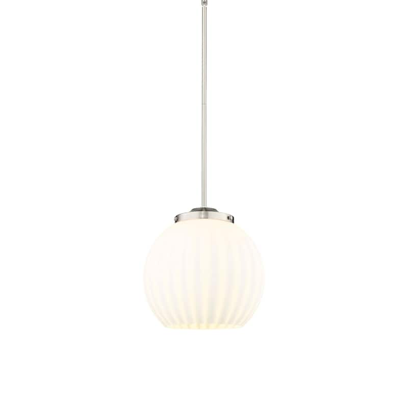 Innovations Lighting 221-1S-17-14 White Venetian Pendant White - Brushed Satin Nickel
