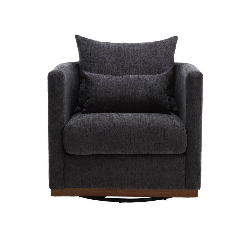 Swivel Barrel Chair, Round Accent Sofa Chair for Living Room, 360 Degree Swivel Barrel Club Chair, Leisure Arm Chair