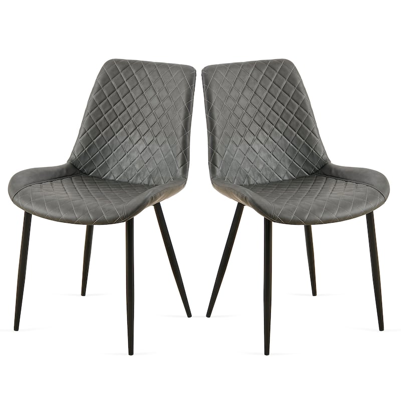 Dining Chairs Set of 2 Armless Side Chair with Metal Legs