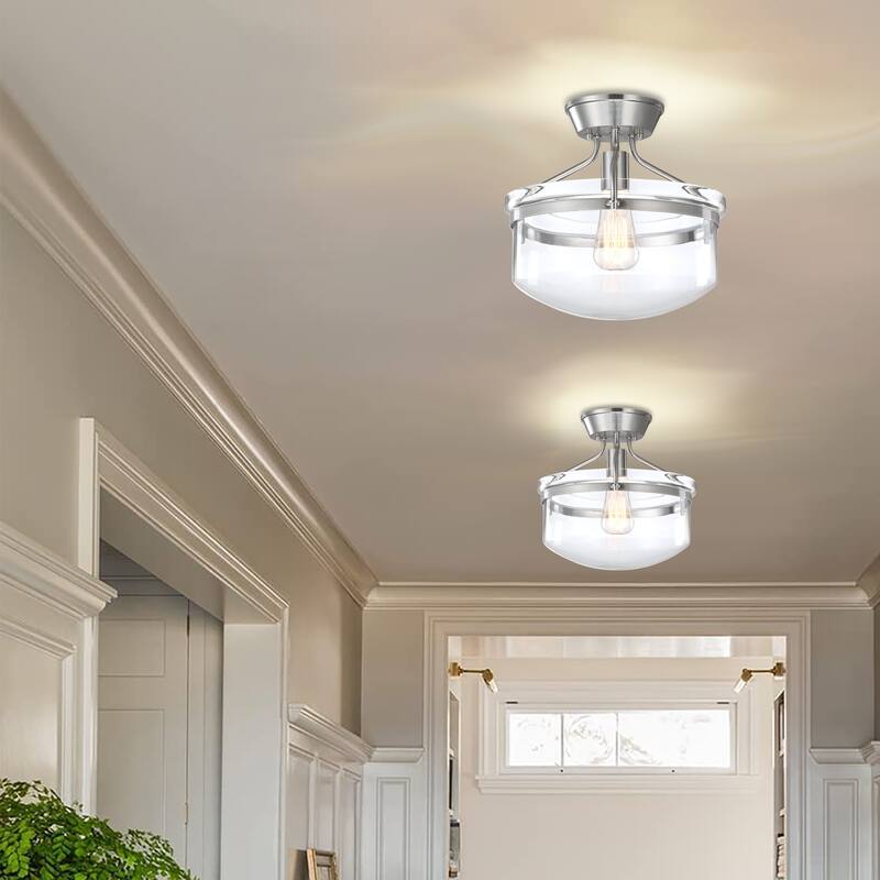Hukoro 1-Light 11.81-in Incandescent Semi-Flush Mount Light