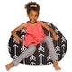 preview thumbnail 23 of 189, Kids Bean Bag Chair, Big Comfy Chair - Machine Washable Cover 38 Inches Large - Canvas White Arrows on Gray