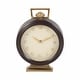preview thumbnail 2 of 7, Sagebrook Home 9" Jansen Round Gold And Brown Desk Clock - 7" x 3" x 9"