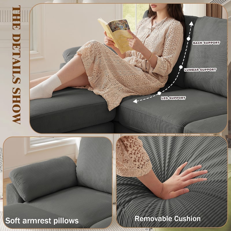 4-Piece Living Room Sectional Sofa Set with Loveseat and Chair