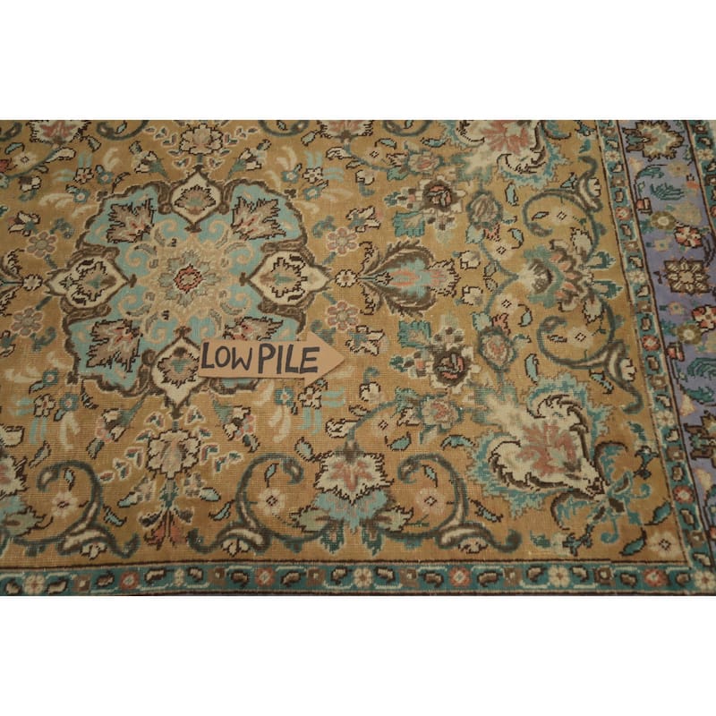 Hand Knotted Oriental 100% Wool Carpet Traditional Floral Brown Tabriz Area Rug - 5' 8'' X 4' 3''