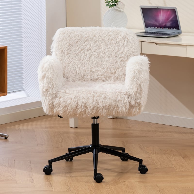 Criss Cross Chair with 5-Gear Adjustable Armrests & Wheels, Ergonomic Thickened Backrest Swivel Desk Chair for Home Office