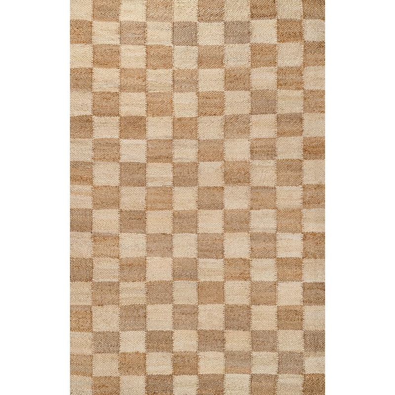 JONATHAN Y Theo Modern Farmhouse Woven Jute Checkerboard Area Rug