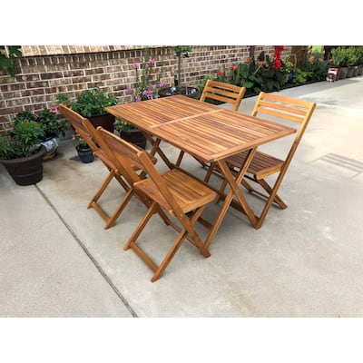 International Caravan Royal Fiji 5-piece Acacia Patio Dining Set