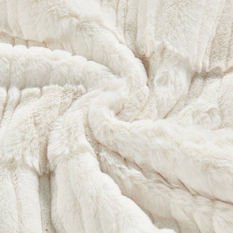 1 Pc Sculpted Stripe FauxFur Pillow Shell Decorative Cushion Cover