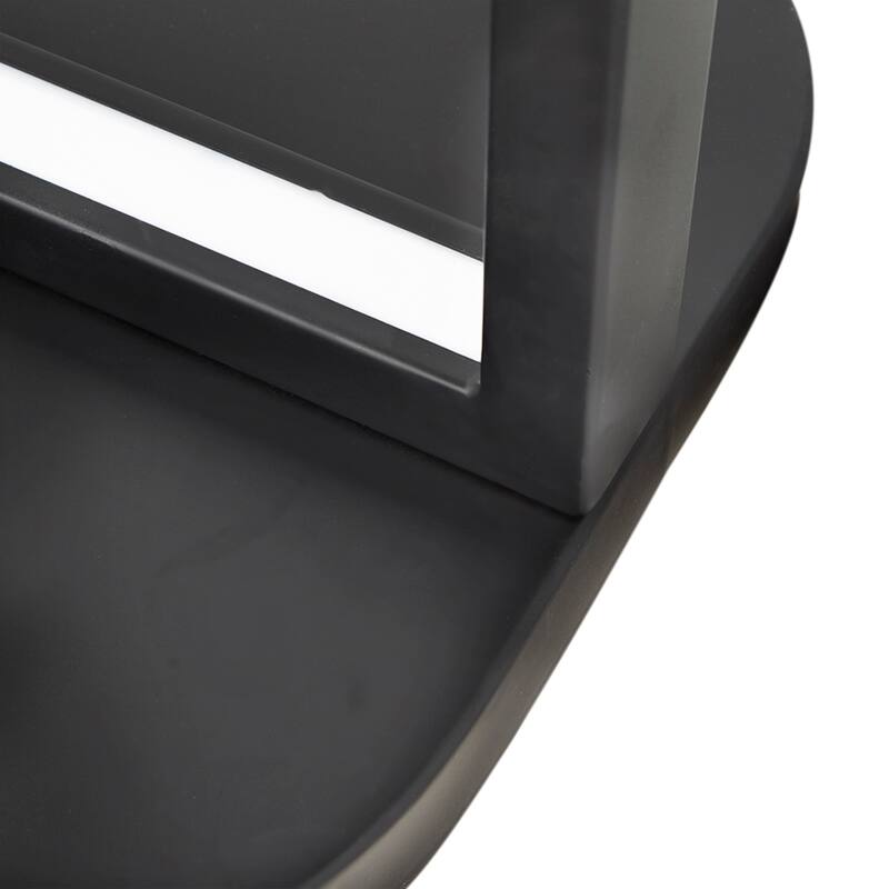 Two Tier Vertical Shelving Stand with Light - 74.25" - Black