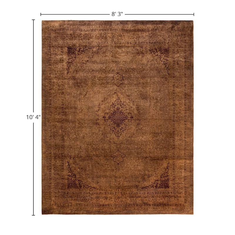 Fine Vibrance One-of-a-Kind Hand-Knotted Area Rug - Brown, 8' 3" x 10' 4" - 8' 3" x 10' 4"