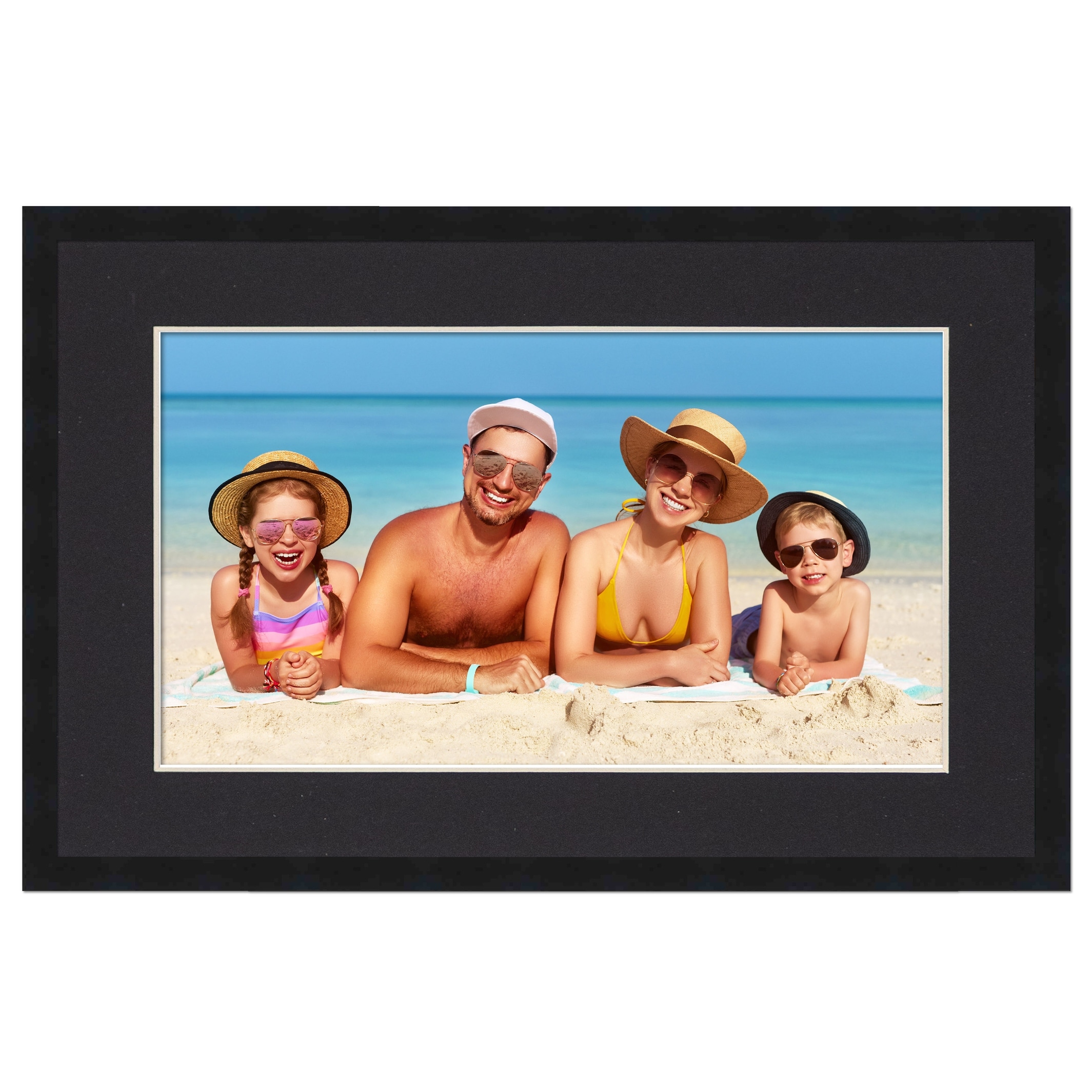  30x30 Frame with Mat - Black 34x34 Frame Wood Made to Display  Print or Poster Measuring 30 x 30 Inches with Black Photo Mat