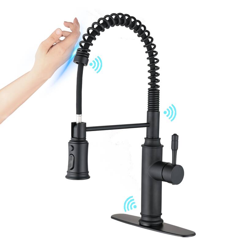 Matte Black Pull Down Touch Kitchen Faucet with Two Spray Modes