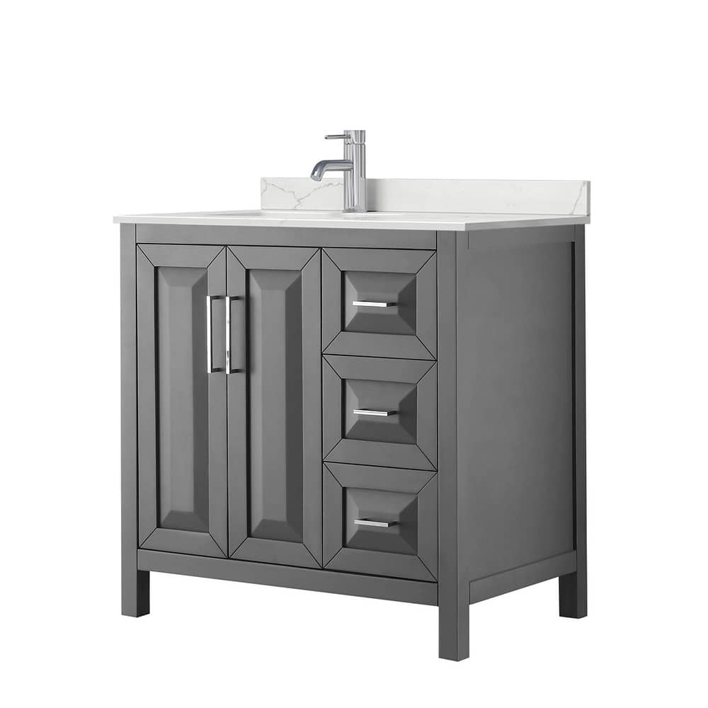 Daria 36-inch Single Vanity, Single Hole Quartz Top