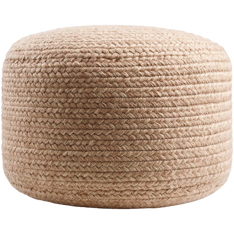 Livabliss Entwined Modern & Contemporary Solid Color Pouf