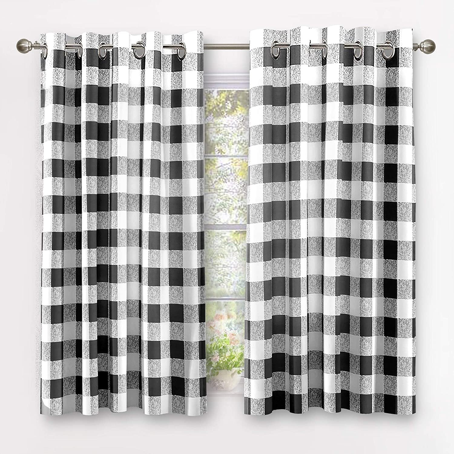 Porch Den Alfalfa Plaid Pattern Room Darkening Window Curtains Overstock 27701110