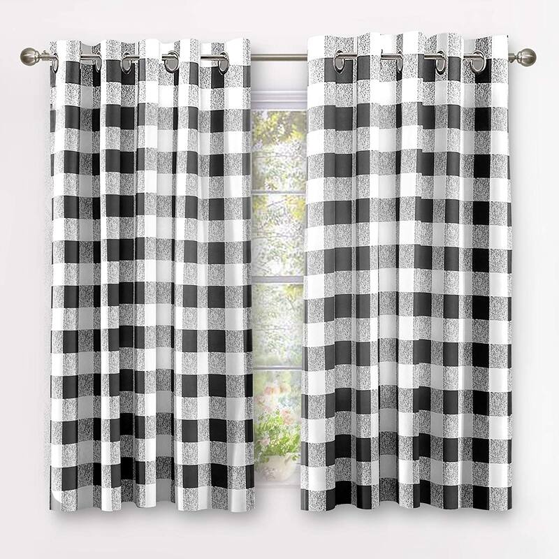 Porch & Den Alfalfa Plaid Pattern Room-darkening Window Curtains