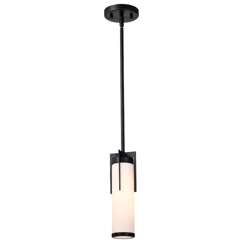 Roselle Mini Pendant Matte Black with White Glass - Matte Black