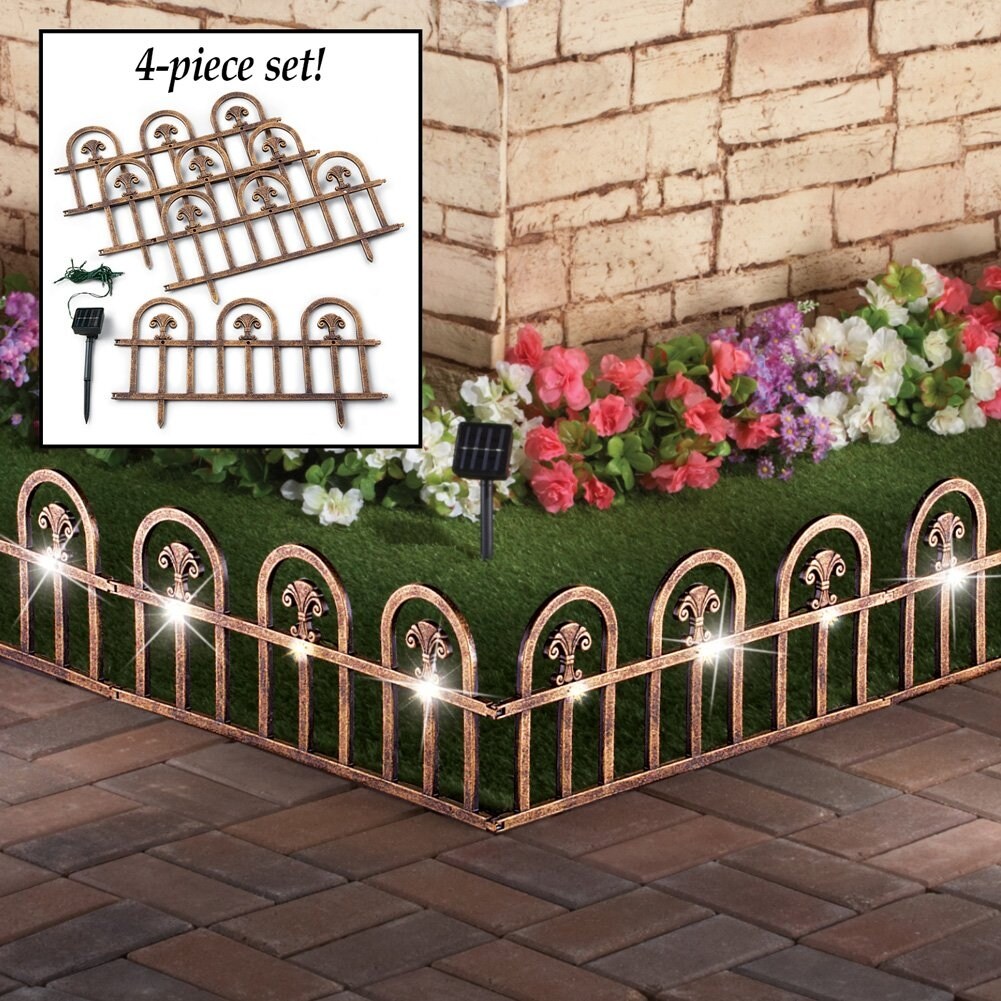 Shop Jumbl 4 Piece Solar Wrought Iron Metal Look Arch Garden